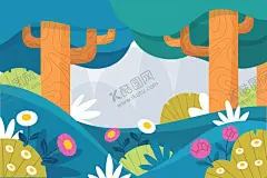 矢量春天背景  【酷图网】矢量春天背景,春天风景壁纸,春天壁纸,绿色背景,大自然,清新,景色,自然季节,春季,四季,插图,卡通,风景地形,