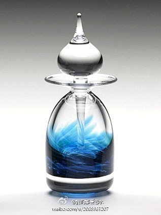 艺术玻璃刻面香水瓶：海洋~