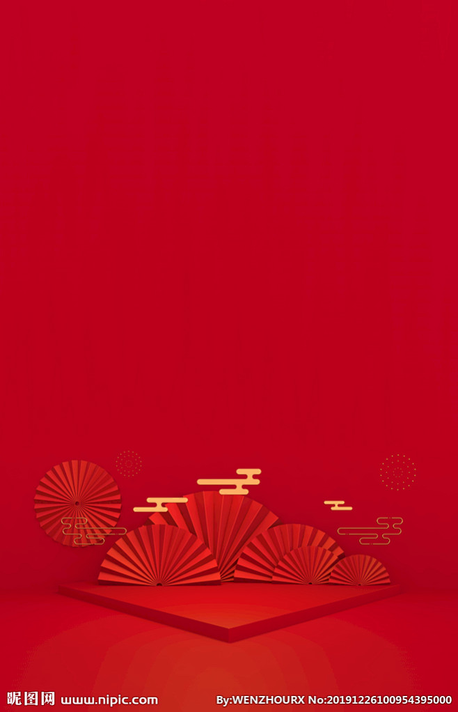 红色中国风底纹