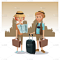 行李,旅行者,伴侣,城市生活,手提箱,女人,休闲装,旅途,度假
