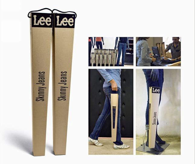 LEE紧身牛仔裤的创意包装。