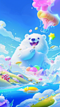 csfreei3996_a_cartoon_style_game_background_a_huge_polar_bear_i_a