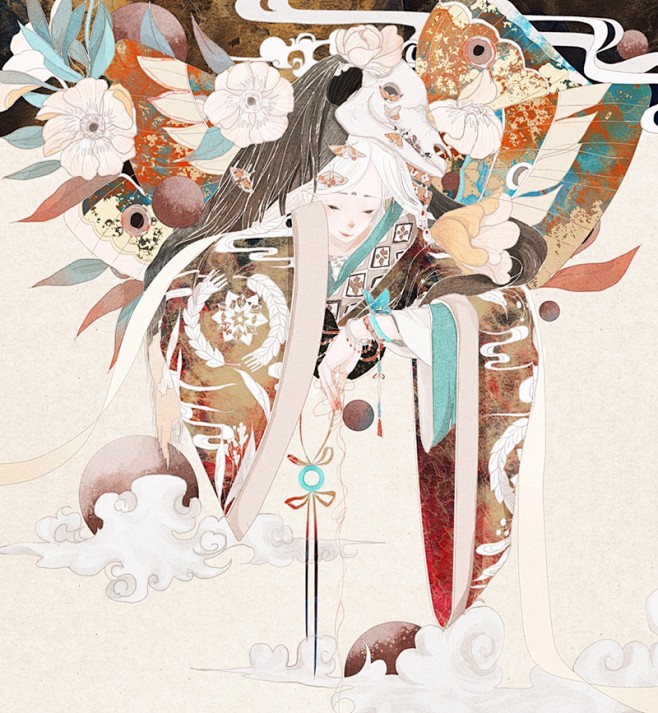中国风古装女子插画