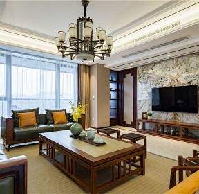 中式风格新房客厅茶几装修设计案例-每日推...