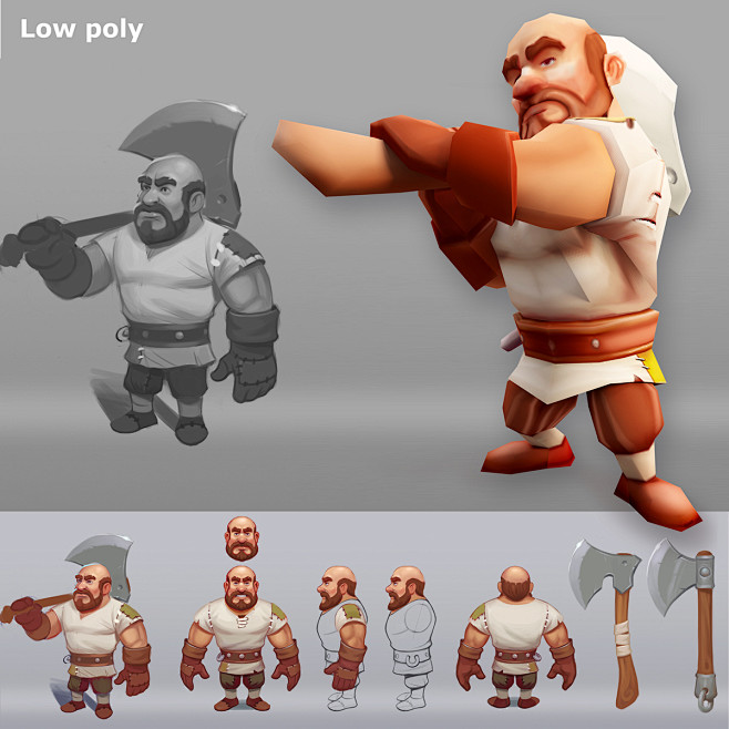 Warrior : Low poly c...