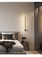 三尼 北欧led壁灯长条形卧室床头可旋转客厅极简壁灯个性创意简约-tmall.com天猫
