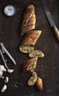 garlic bread, salsa verde + parmesan cheese: 