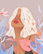 Female Portraits by Karina Yashagina | Inspiration Grid : Excellent use of colors and composition in these paintings by Russian artist Karina Yashagina. More art on the grid via Behance