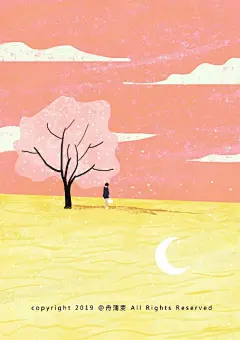 #植物与春天# 你是一树一树的花开~丨插画作者@舟蒲麦 ​​​​