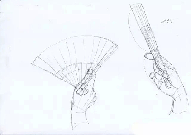 【绘画参考】关于手拿扇子和团扇的手部姿势...