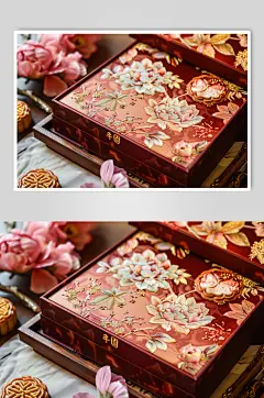 AI数字艺术中秋节送礼月饼礼盒图片
