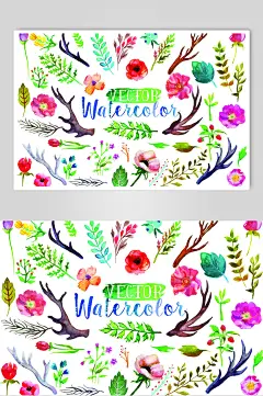 炫彩时尚植物叶子矢量素材