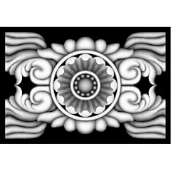 OYP143精雕图灰度浮雕图雕刻洋花