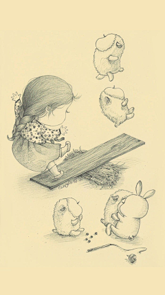 飞呀~采集到插画家Coniglio小胖妮儿和兔子