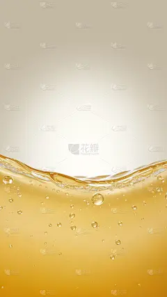 特效系列清透感黄色背景水面水体波动气泡流动背景