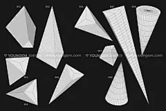250抽象艺术潮流网格多边形3d三维立体几何图形海报设计矢量素材下载_颜格视觉