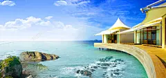 旅游梦幻蓝色海报背景banner 蓝色 蜜月 背景 设计图片 免费下载 页面网页 平面电商 创意素材