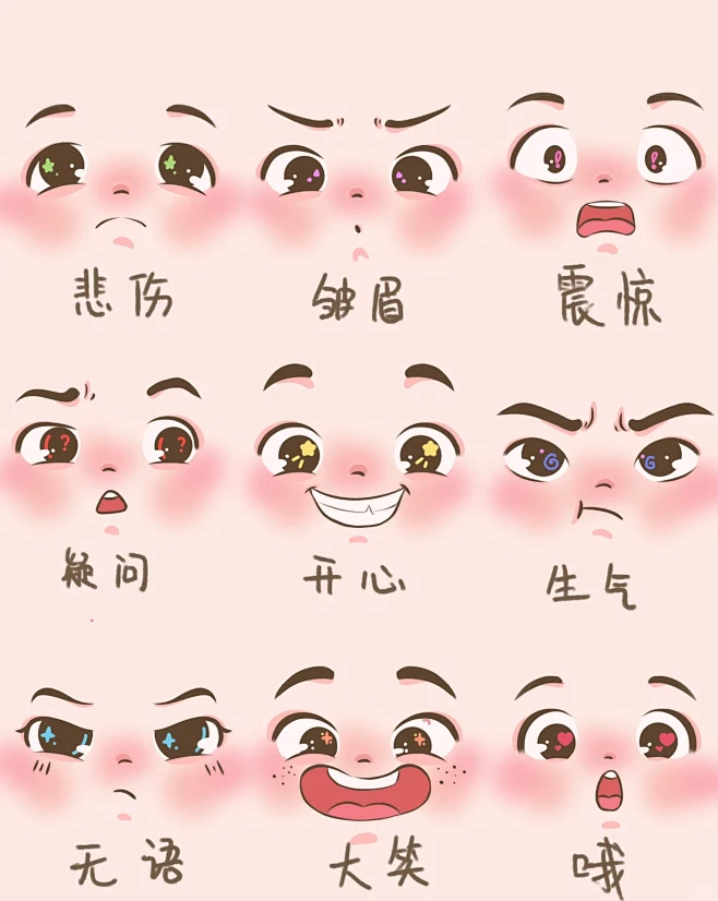 干货分享 | 卡通人物九种表情-花瓣网