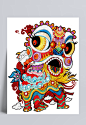 彩色手绘舞狮|舞狮,狮子,中国风,卡通舞狮,喜庆舞狮,节日元素舞狮,卡通元素,手绘/卡通