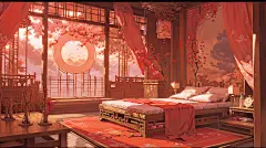 AI古风室内场景插画素材 影视游戏场景背景概念设计 背景临摹图集-淘宝网