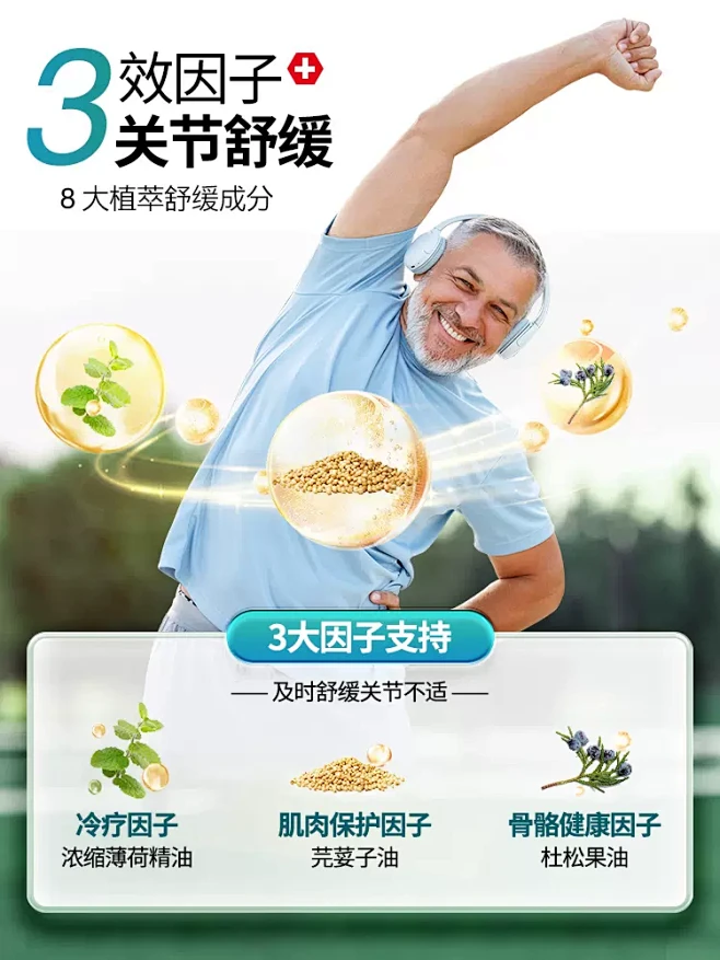 三橡树膝盖关节修复膏半月板滑膜积液外用氨...