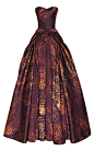 Python Floral Jacquard Strapless Gown by Zac Posen for Preorder on Moda Operandi