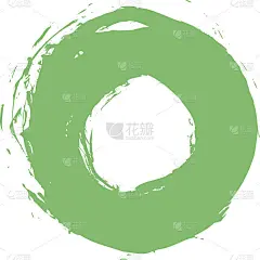 绿色笔触圆圈形状