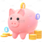 金融理财保险3D立体C4D软3D组合元素素材
