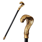 H: 37 1/2" Hand Painted and Polished Cold Cast Resin For those who wish to use an Egyptian aesthetic in their ritual chamber, or simply as a walking cane.