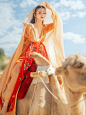 敦煌飞天服装异域风情女装西域古装公主新疆旅游拍照沙漠连衣裙子