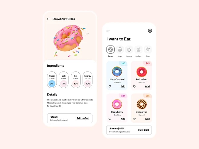 App UI app ui burger card ui clean donut app ecommerce food app food ...