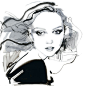 英国插画师David Downton时装女模肖像速写11 - 老泥鳅素描论坛 http://www.laoniqiu.com #素描#