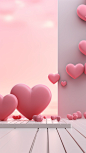 Valentines day minimalistic background 8K,