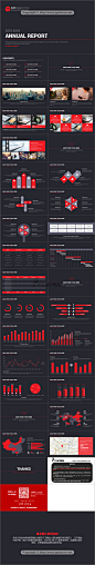 中国红极简年终总结汇报PPT模板（含蓝色版） #色彩#