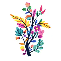 矢量图手绘梦幻小清新花卉插画