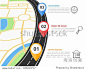 Road infographics template with three map markers and place for your text, vector eps10 illustration