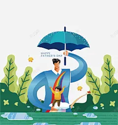 卡通手绘父亲节插画 免费下载 页面网页 平面电商 创意素材