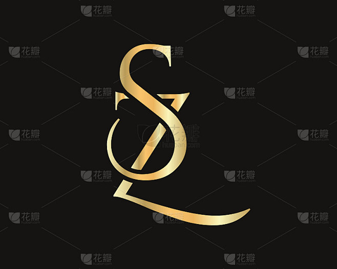 初始SZ, SZ字母标识设计矢量模板