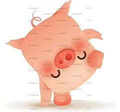 拜年财神可爱卡通小猪3D矢量设计素材2019猪年新年春节插画吉祥物 (38)