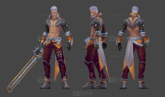 科幻男战士D，男武士，星际战士，帅气风衣...