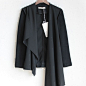 WMU2012新款秋季女长袖气质显瘦宽松不对称设计师款外套