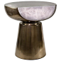 21 st Century YaYo Bronzed Marble Cocktail Pedestal Table with Brass Detailing For Sale at 1stDibs | yayo powdered marble