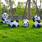 工艺品仿真熊猫花园动物摆件户外公园林景观雕塑婚礼道具别墅装饰