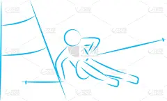 轮廓,冬季运动,绘画插图,分离着色,商务,几何形状,冬天,收集