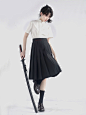 sword girl black short jacket ＆ pleated skirt ＆ pleated blouse - スカート（総丈：85cm） / XSサイズ