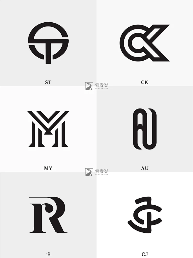 字母logo设计合集/30个字母组合logo设计-花瓣网