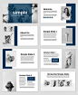 Minimal Modern Powerpoint Presentation Template Navy Dark Blue, Clean Business Pitch Deck Template, Simple Editable Presentation Template
