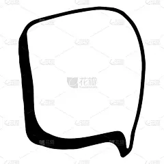 一个空的语音泡泡，矩形的形状，手绘漫画的风格，一个孤立的黑线在白色的粗线上，一个三维的阴影，空白的文