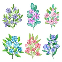 花卉 矢量花  - 源文件下载【酷图网】花卉,矢量花,花朵,红蓝玫瑰,月季,北欧风格元素,绿叶植物,贺卡,花草,花卉植物,鲜花,