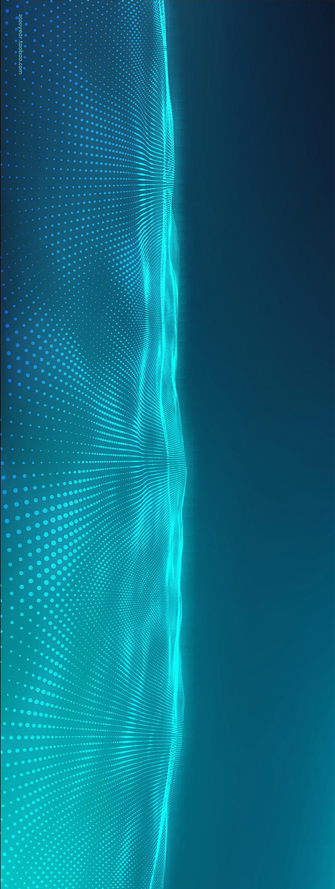 蓝色智能科技电子信息曲面波纹节点海报设计...